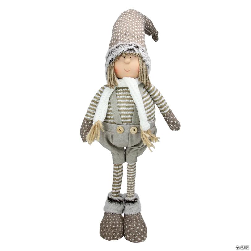 Northlight 26" Gray and Brown Standing Nordic Boy Christmas Tabletop Figure