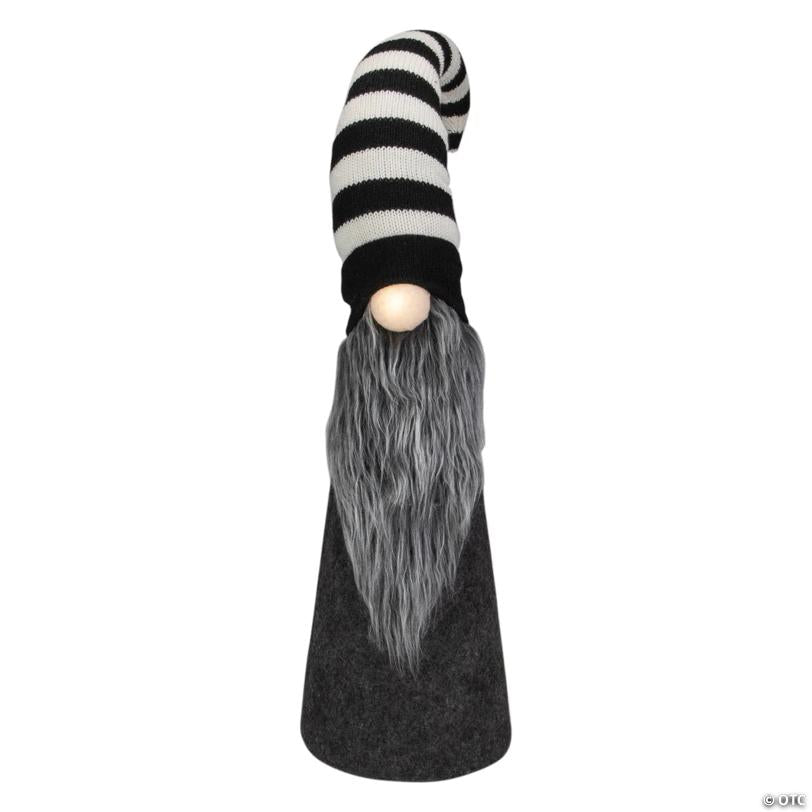 Northlight 27" LED Lighted Black and White Striped Gnome Christmas Figure