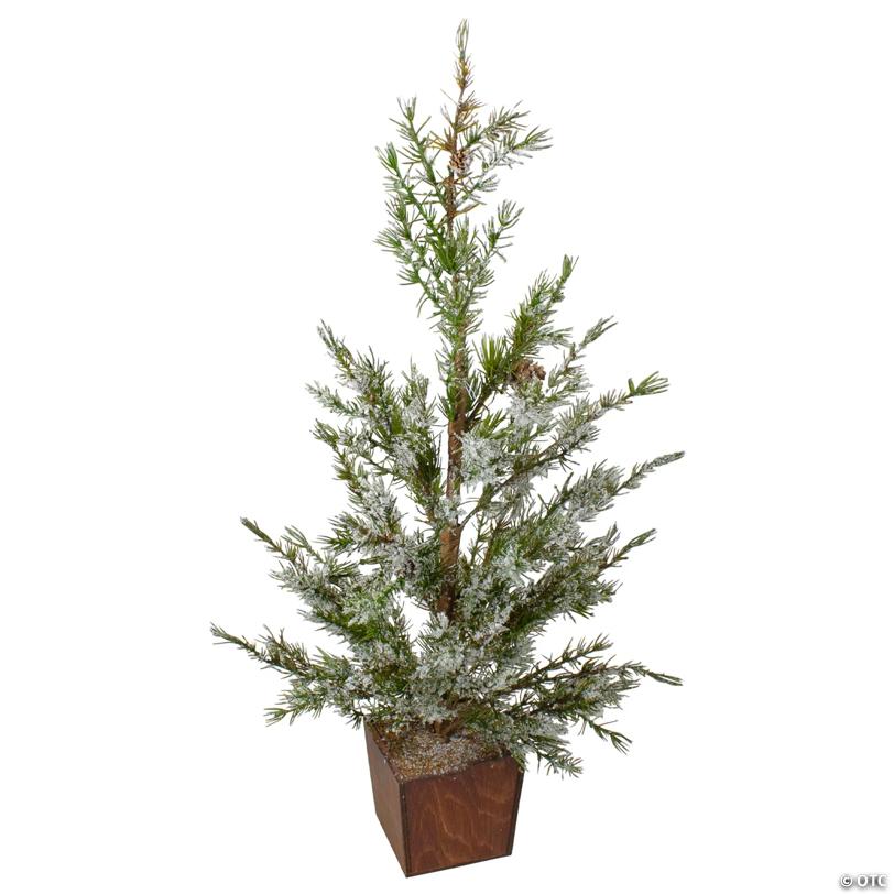 Northlight 28" Potted Frosted Pine Artificial Christmas Tree - Unlit