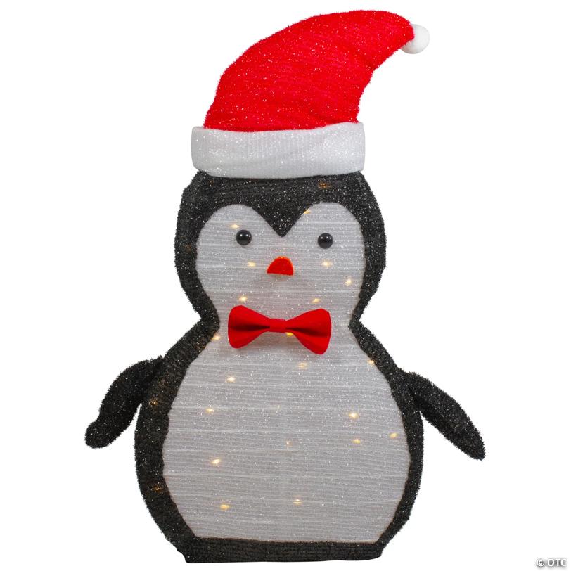 Northlight 2' LED Pre-Lit Tinsel Penguin Outdoor Christmas Decoration