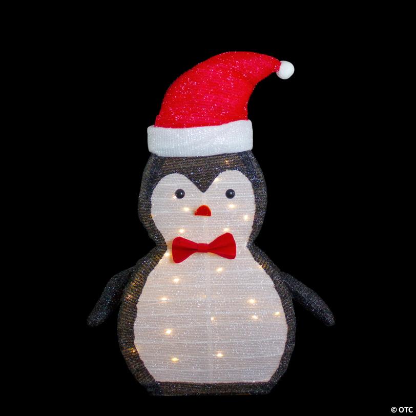 Northlight 2' LED Pre-Lit Tinsel Penguin Outdoor Christmas Decoration