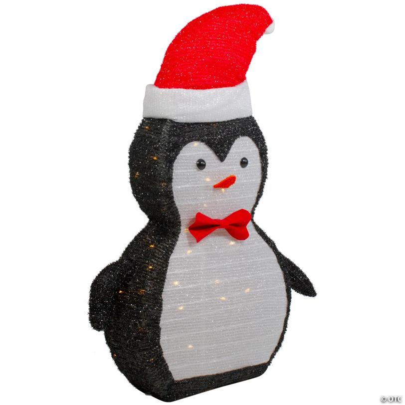 Northlight 2' LED Pre-Lit Tinsel Penguin Outdoor Christmas Decoration