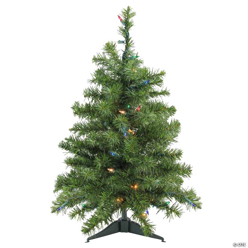 Northlight 2' Pre-Lit Medium Canadian Pine Artificial Christmas Tree  Multi Lights