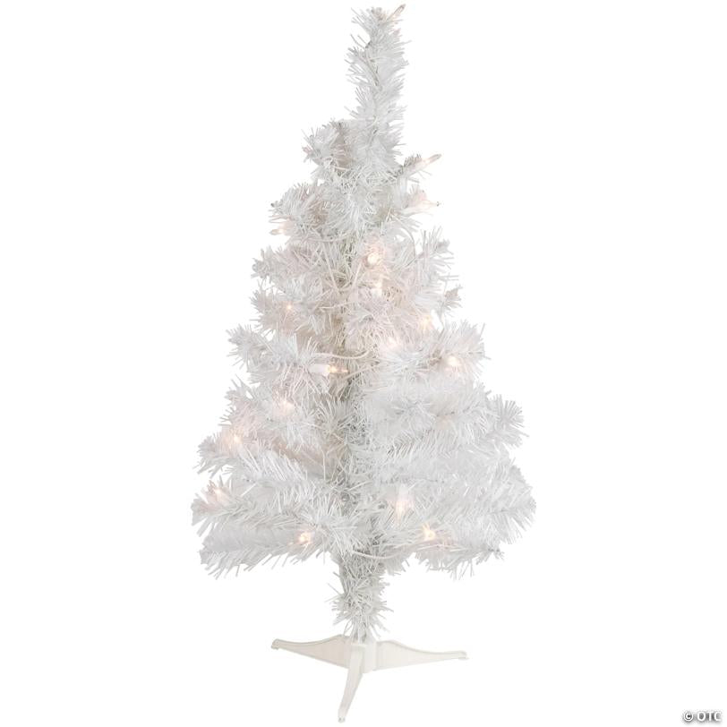 Northlight 2' Pre-Lit Slim Tinsel Artificial Christmas Tree- Clear Lights