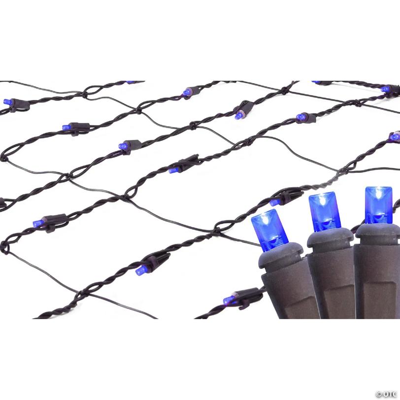 Northlight 2' x 8' Blue LED Tree Trunk Wrap Christmas Net Lights - Brown Wire