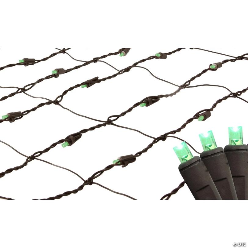 Northlight 2' x 8' Green LED Tree Trunk Wrap Net Style Christmas Lights - Brown Wire