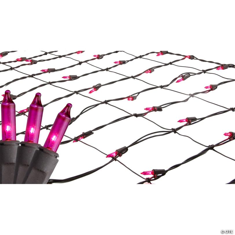 Northlight 2' x 8' Pink Mini Net Style Tree Trunk Wrap Christmas Net Lights - Brown Wire