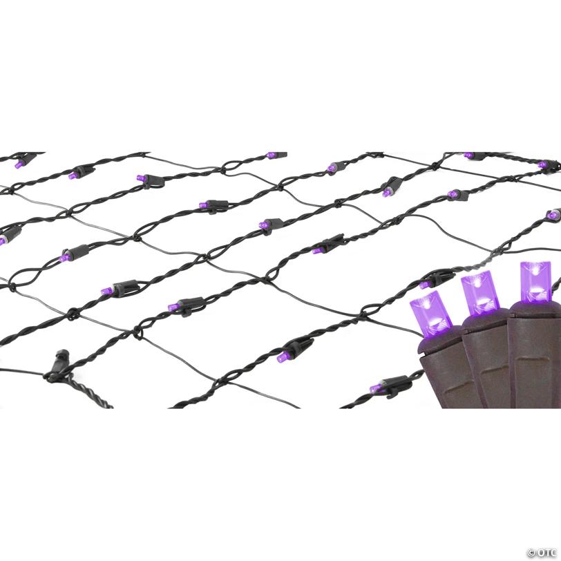 Northlight 2' x 8' Purple LED Tree Net Style Trunk Wrap Christmas Lights - Brown Wire