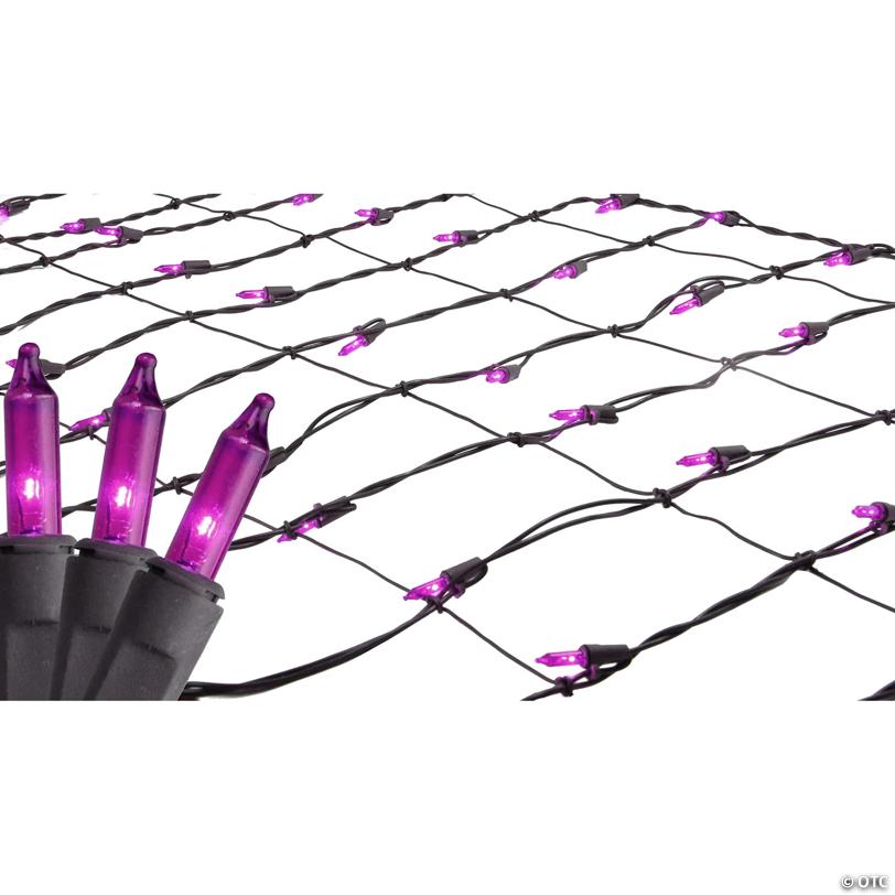 Northlight 2' x 8' Purple Mini Tree Trunk Wrap Christmas Net Lights - Brown Wire