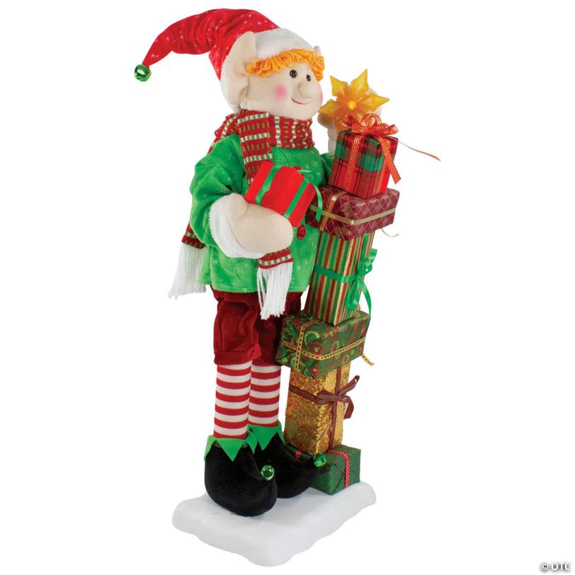 Northlight 30-Inch Santa's Little Animated Elf with Lighted Star Musical Christmas Figure