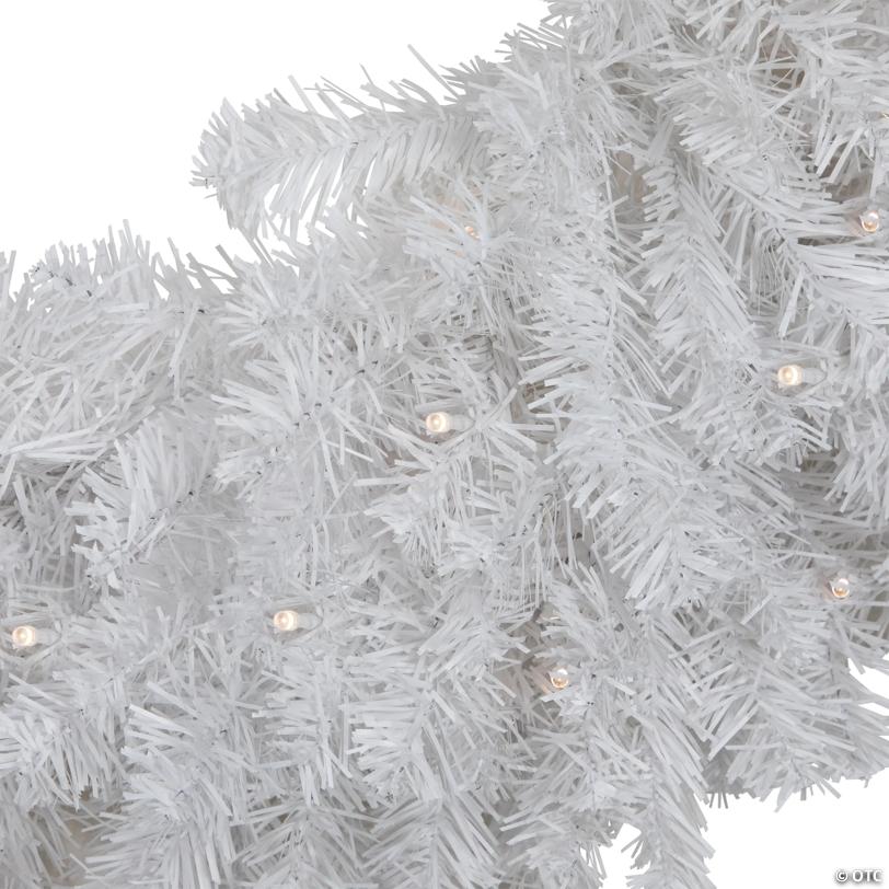Northlight 30" Pre-Lit LED White Pine Artificial Christmas Wreath - Clear Lights
