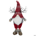 Northlight 30" Red Nordic Hat Standing Santa Christmas Gnome with LED Antler