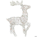 Northlight 30" White and Clear Glittered Rattan Reindeer Outdoor Christmas Decoration