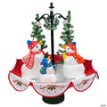 Northlight 31" Musical Lighted Snowing Snowman Family in Umbrella Base Christmas Decoration