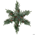 Northlight 32" Pre-Lit Artificial Mixed Pine and Pine Cone Christmas Snowflake Wreath