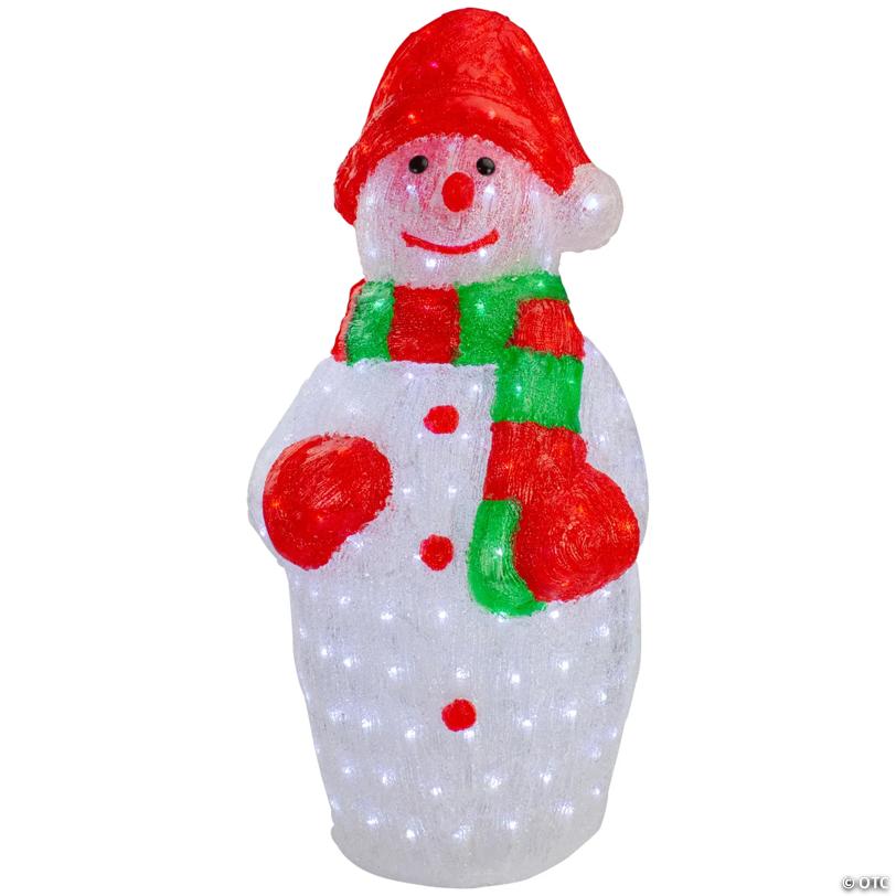 Northlight 34" Lighted Commercial Grade Acrylic Snowman Christmas Display Decoration