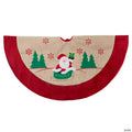 Northlight 36" Burlap Santa Claus in Sleigh Embroidered Christmas Tree Skirt