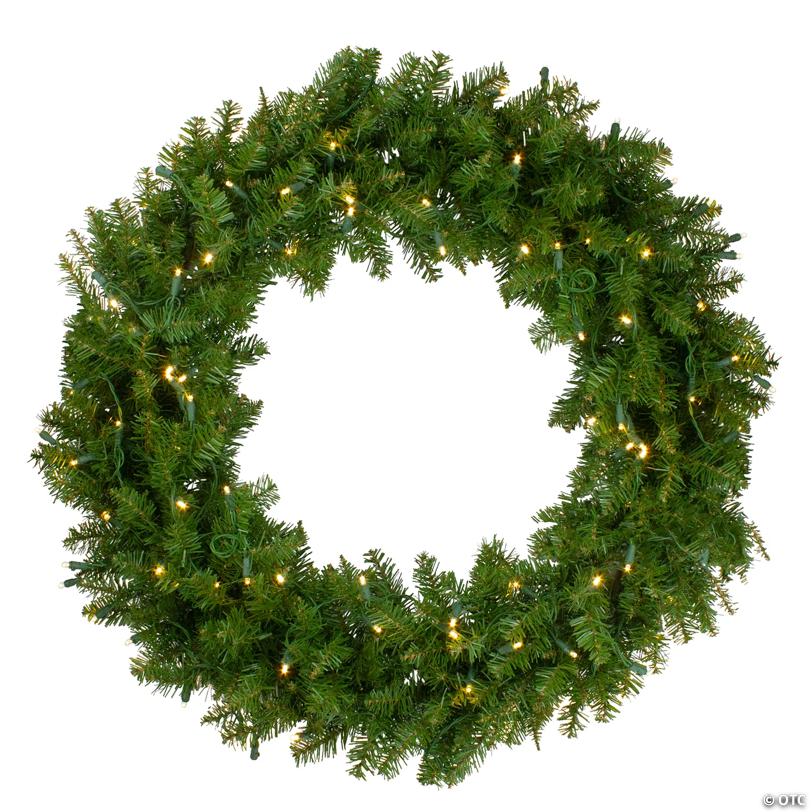 Northlight 36 Pre-Lit Northern Pine Artificial Christmas Wreath - Warm Clear LED Lights