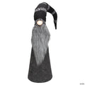 Northlight 37" LED Lighted Black and Gray Knit Gnome Christmas Figure