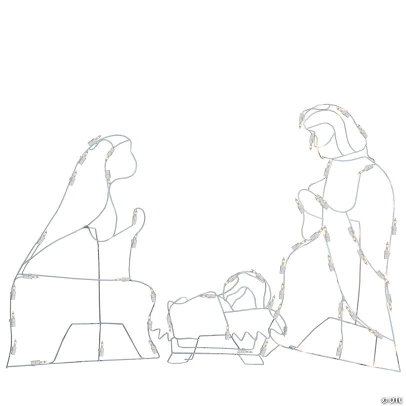 Northlight 3-Piece Pre-Lit Holy Family Nativity Scene Outdoor Christmas Decoration