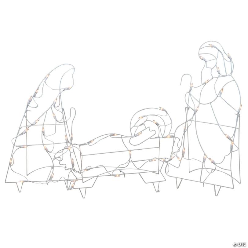 Northlight 3-Piece Pre-Lit Holy Family Nativity Scene Outdoor Christmas Decoration