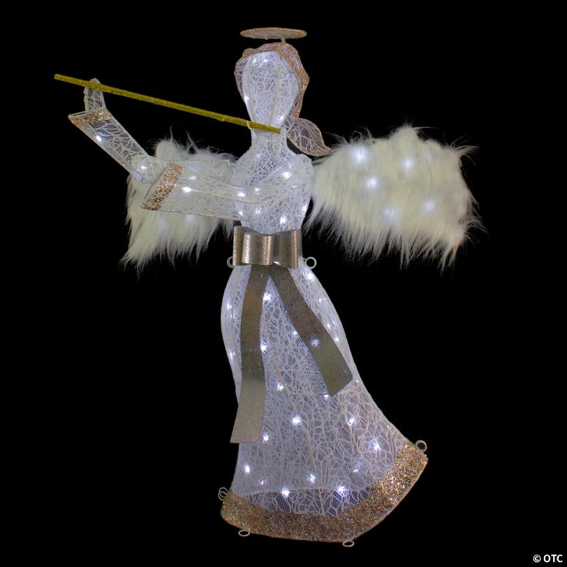 Northlight 3' LED Pre-Lit Angel with Flute Outdoor Christmas Decoration