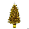 Northlight 3' Pre-Lit Gold Fiber Optic Artificial Christmas Tree  White Lights