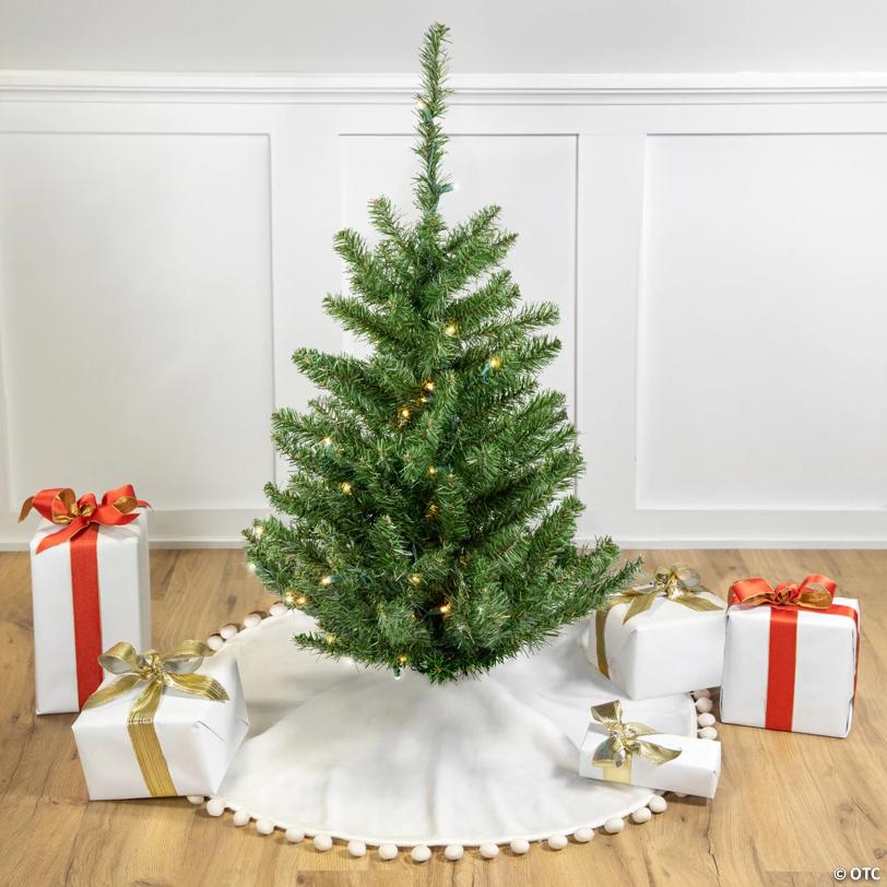 Northlight 3' Pre-Lit Green Medium Canadian Pine Artificial Christmas Tree  Clear LED Lights