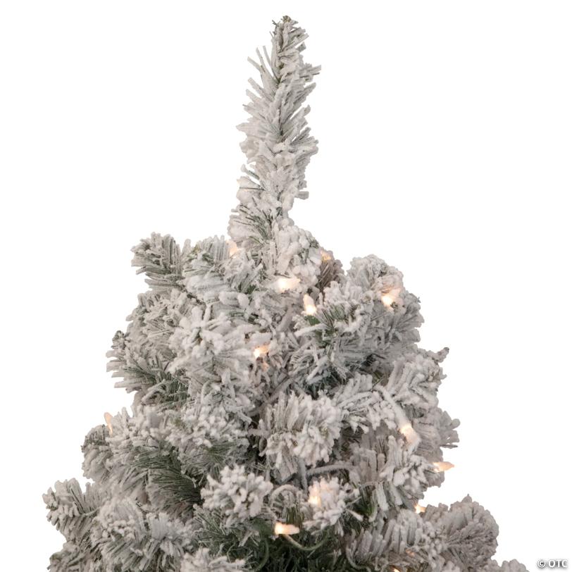 Northlight 3' Pre-Lit Heavily Flocked Madison Pine Medium Artificial Christmas Tree  Clear Lights