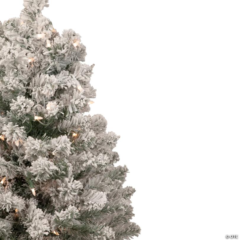 Northlight 3' Pre-Lit Heavily Flocked Madison Pine Medium Artificial Christmas Tree  Clear Lights