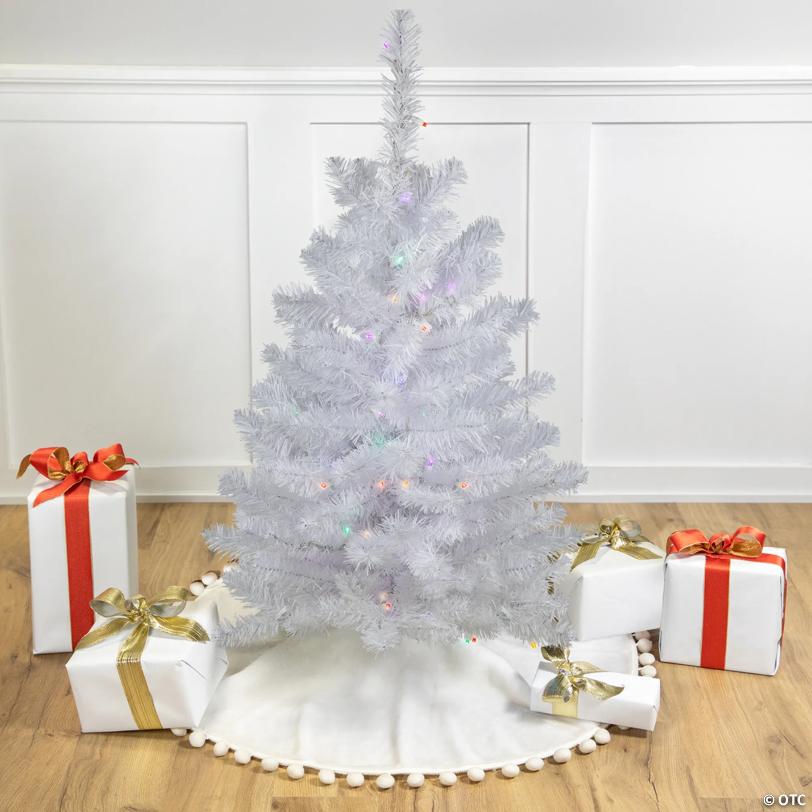 Northlight 3' Pre-Lit LED Snow White Artificial Christmas Tree  Multi Lights