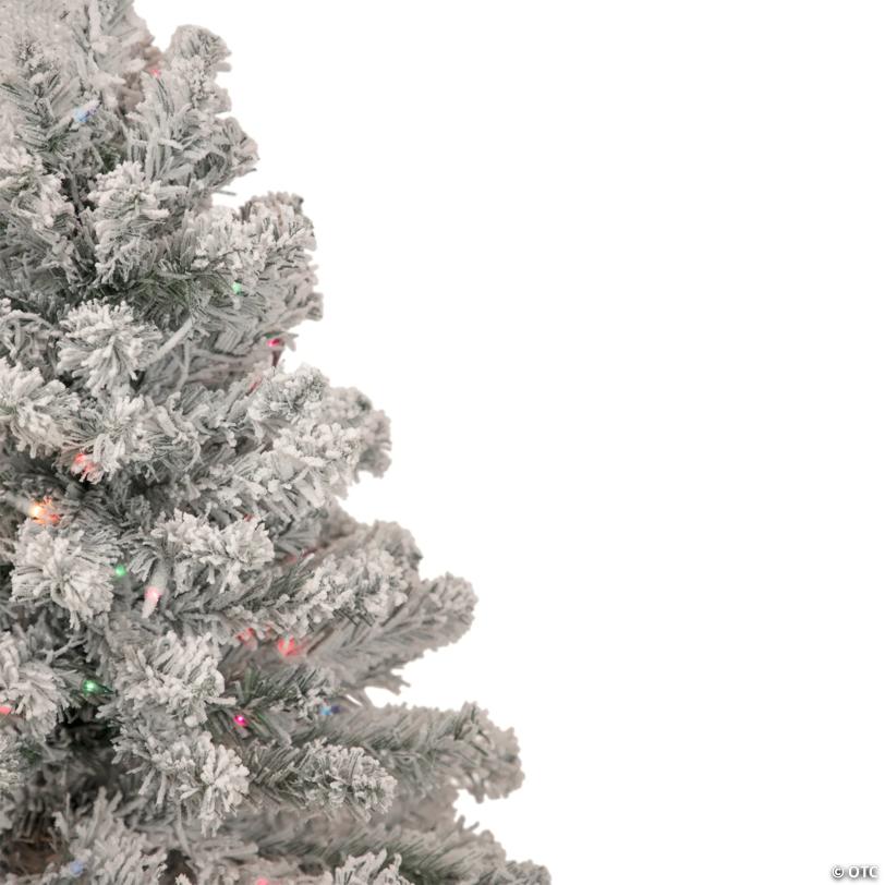 Northlight 3' Pre-Lit Medium Heavily Flocked Madison Pine Artificial Christmas Tree  Multi Lights