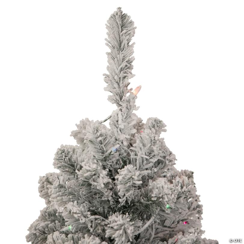 Northlight 3' Pre-Lit Medium Heavily Flocked Madison Pine Artificial Christmas Tree  Multi Lights