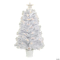 Northlight 3' Pre-Lit White Fiber Optic Artificial Christmas Tree  Warm White Lights