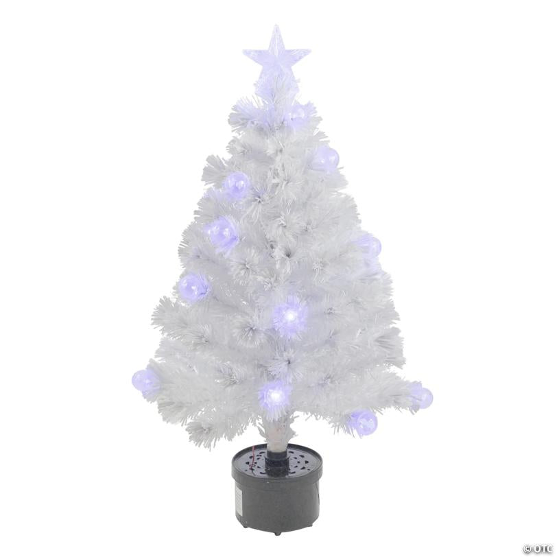 Northlight 3' Pre-Lit White Fiber Optic Artificial Christmas Tree  White Lights