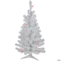 Northlight 3' Pre-Lit White Iridescent Pine Slim Artificial Christmas Tree - Pink Lights