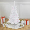 Northlight 3' Pre-Lit Woodbury White Pine Slim Artificial Christmas Tree  Pink Lights
