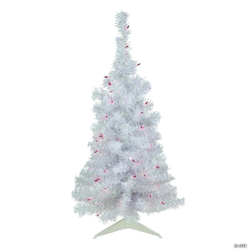 Northlight 3' Pre-lit Rockport White Pine Artificial Christmas Tree  Purple Lights