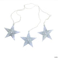Northlight 3 White LED Cascading Snowfall Star Christmas Lights - 2 ft Clear Wire