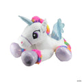 Northlight 42" Super Soft and Plush White Sitting Winged Unicorn  with Rainbow Mane Stuffed Figure