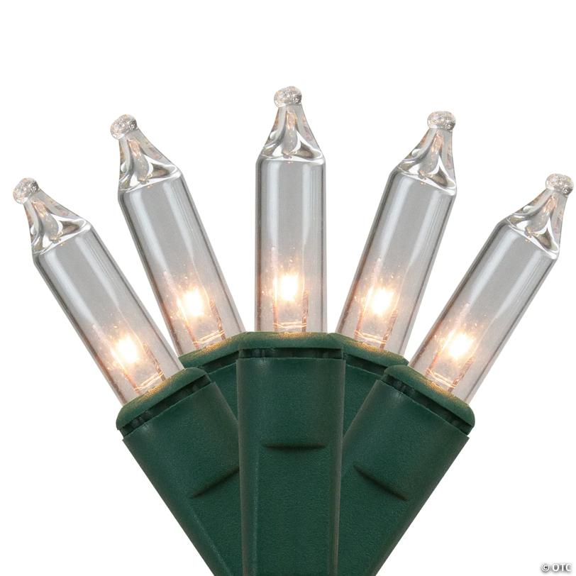 Northlight 450 Clear Mini Christmas Lights - 90ft Green Wire