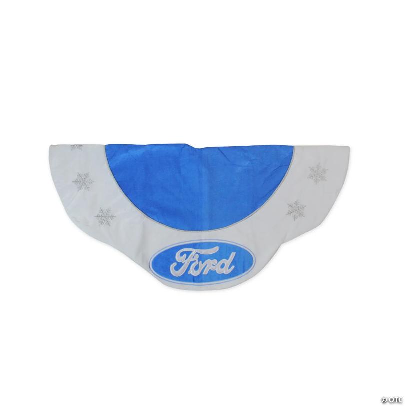 Northlight 45.5" Blue and White Ford Scalloped Christmas Tree Skirt