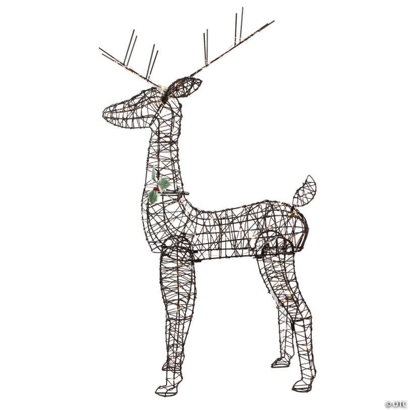 Northlight 45.5" LED Lighted Rattan Deer Outdoor Christmas Decoration