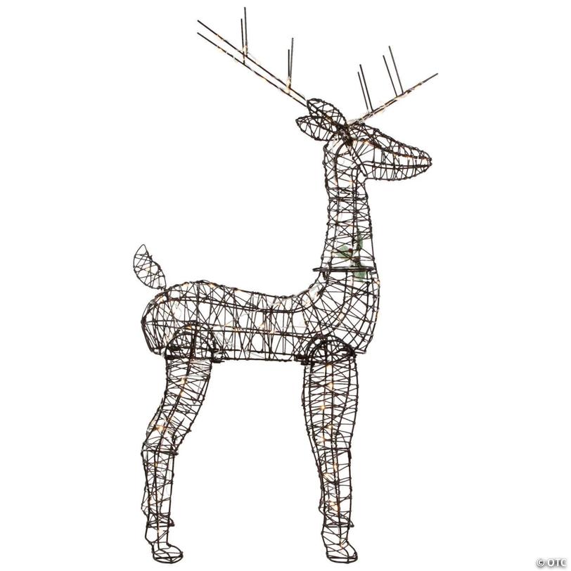 Northlight 45.5" LED Lighted Rattan Deer Outdoor Christmas Decoration