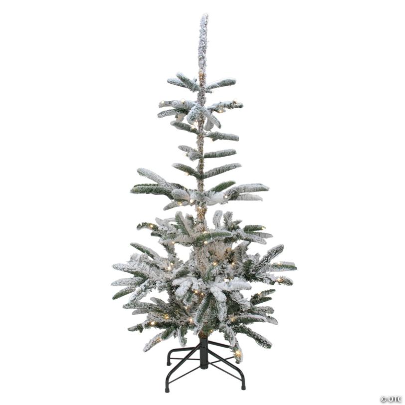 Northlight 4.5 Ft Pre-Lit Nordmann Fir Artificial Flocked Christmas Tree - Warm Clear LED Lights