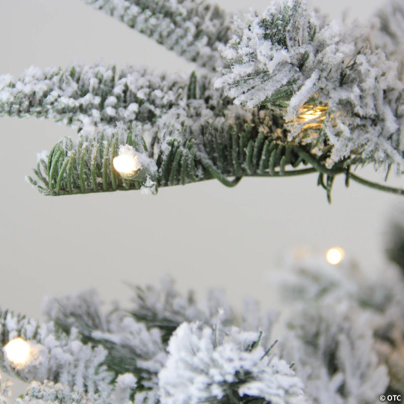 Northlight 4.5 Ft Pre-Lit Nordmann Fir Artificial Flocked Christmas Tree - Warm Clear LED Lights