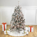 Northlight 4.5' Pre-Lit Flocked Madison Pine Artificial Christmas Tree  Clear Lights