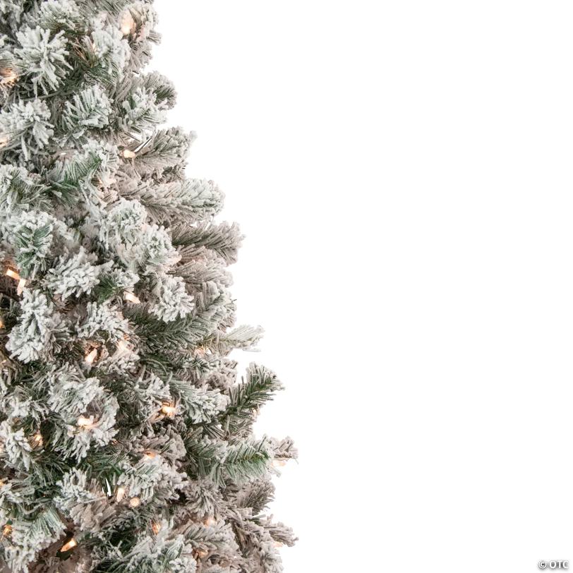 Northlight 4.5' Pre-Lit Flocked Madison Pine Artificial Christmas Tree  Clear Lights
