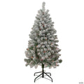 Northlight 4.5' Pre-Lit Flocked Madison Pine Artificial Christmas Tree  Multi Lights