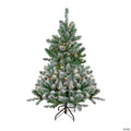 Northlight 4.5' Pre-Lit Full Flocked Natural Emerald Artificial Christmas Tree - Warm Clear Lights